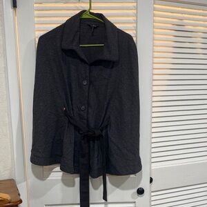 Daisy Fuentes Charcoal Cape with Belt